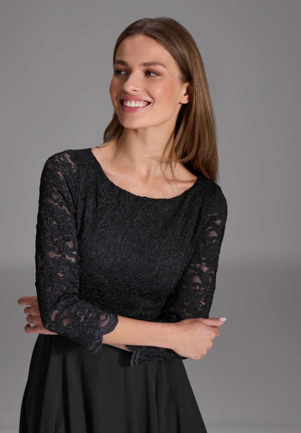 Midikleid mit fließendem Chiffon-Rock