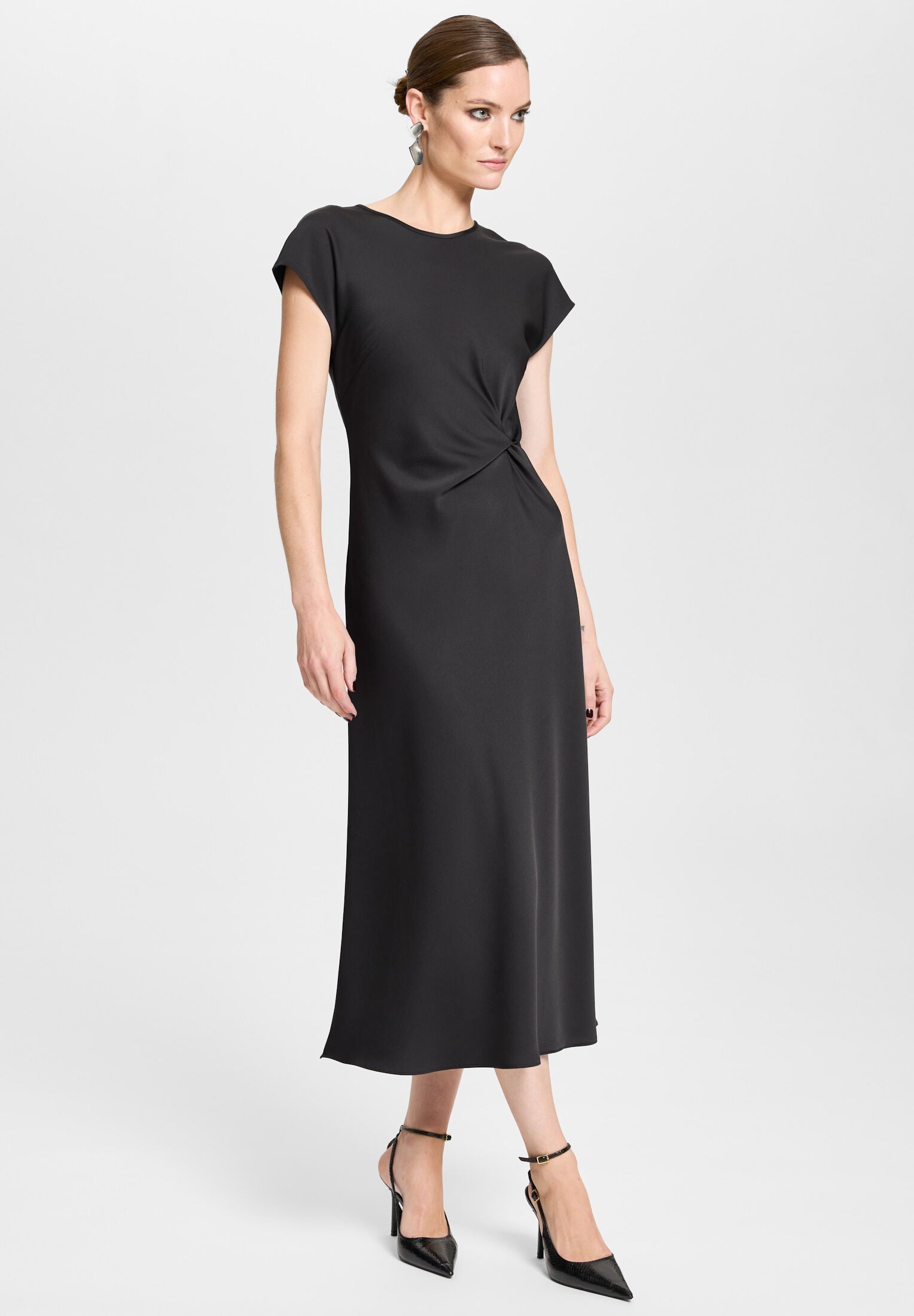 Midi Kleid mit Knoten Detail