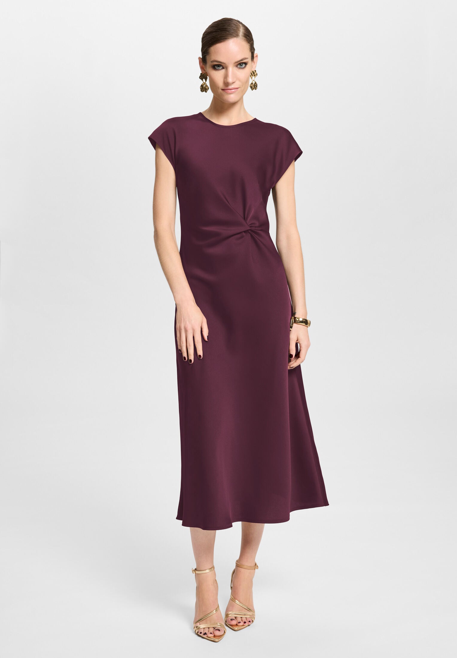 Midi Kleid mit Knoten Detail
