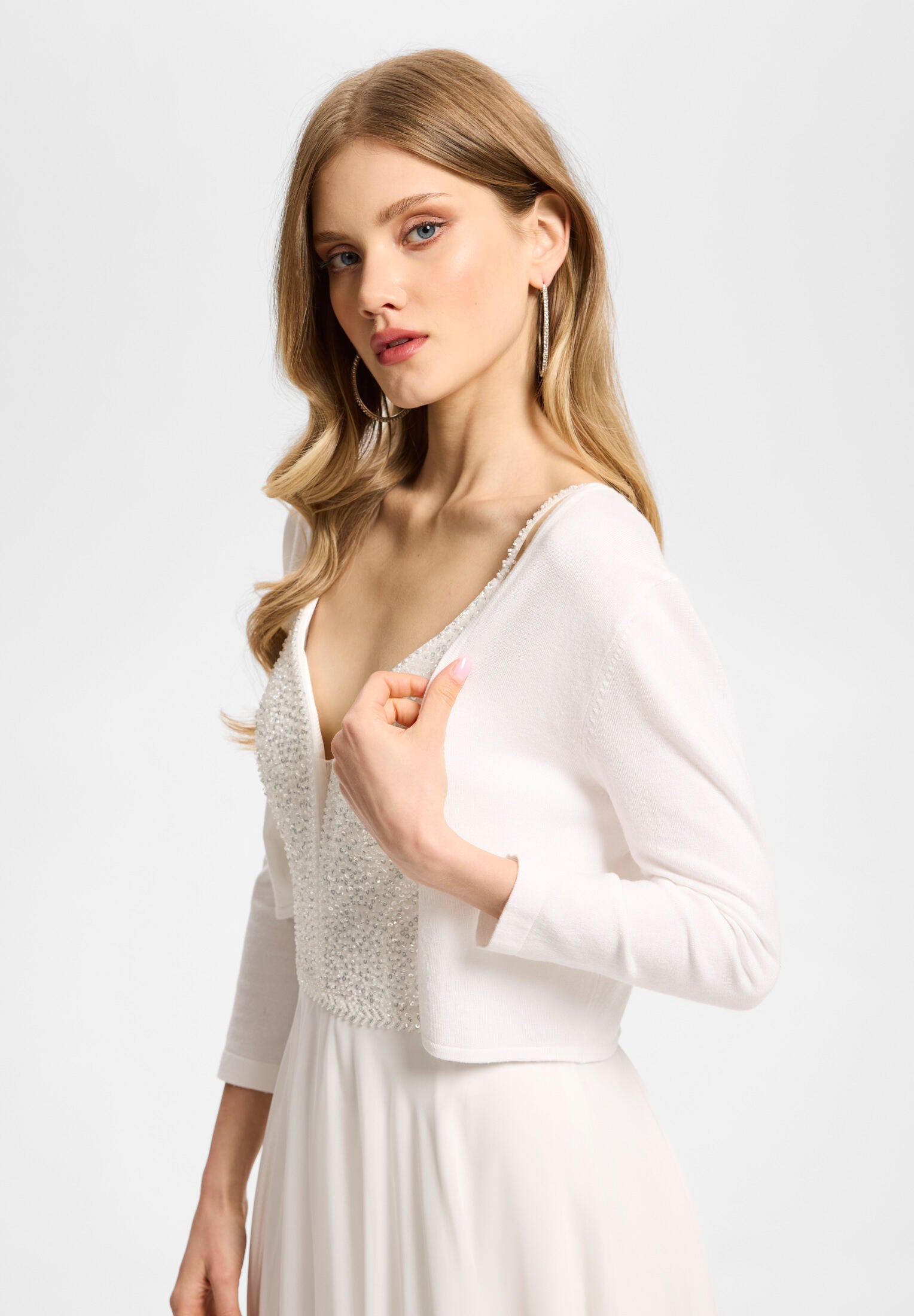 Strickbolero mit 3/4-Arm
