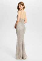 Abendkleid mit all-over Stickerei