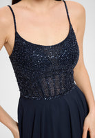 Chiffonkleid mit besticktem Top