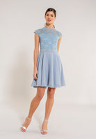 Spitzentop-Kleid mit Glitzerband blue dust