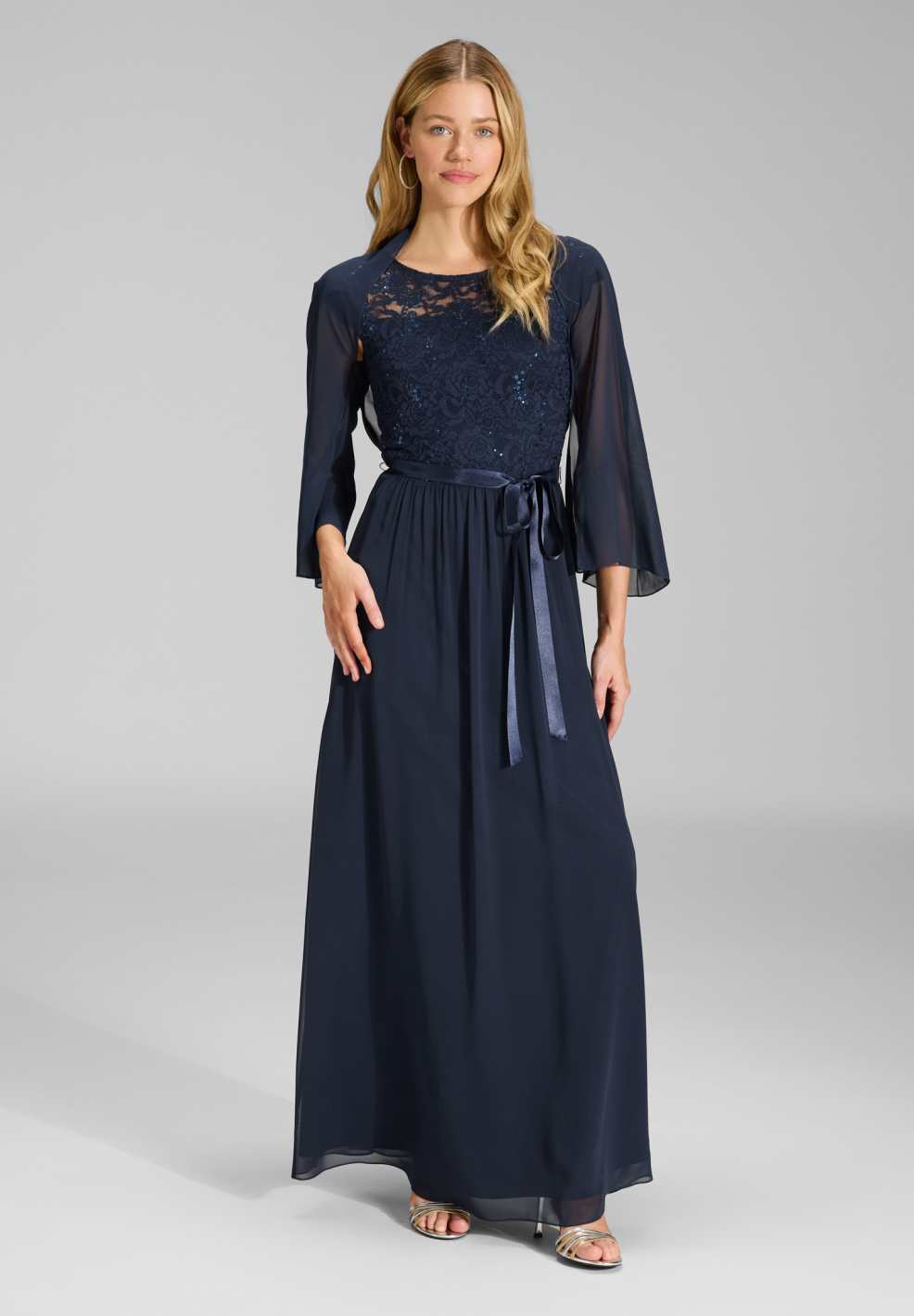 Leichte Chiffon-Stola navy