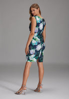 Drapiertes Etuikleid mit Print