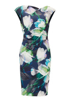 Drapiertes Etuikleid mit Print