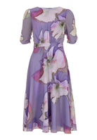 Blumiges Chiffonkleid mit Raffärmeln