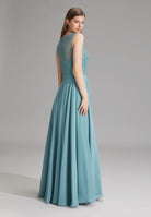 Abendkleid aus Material-Mix