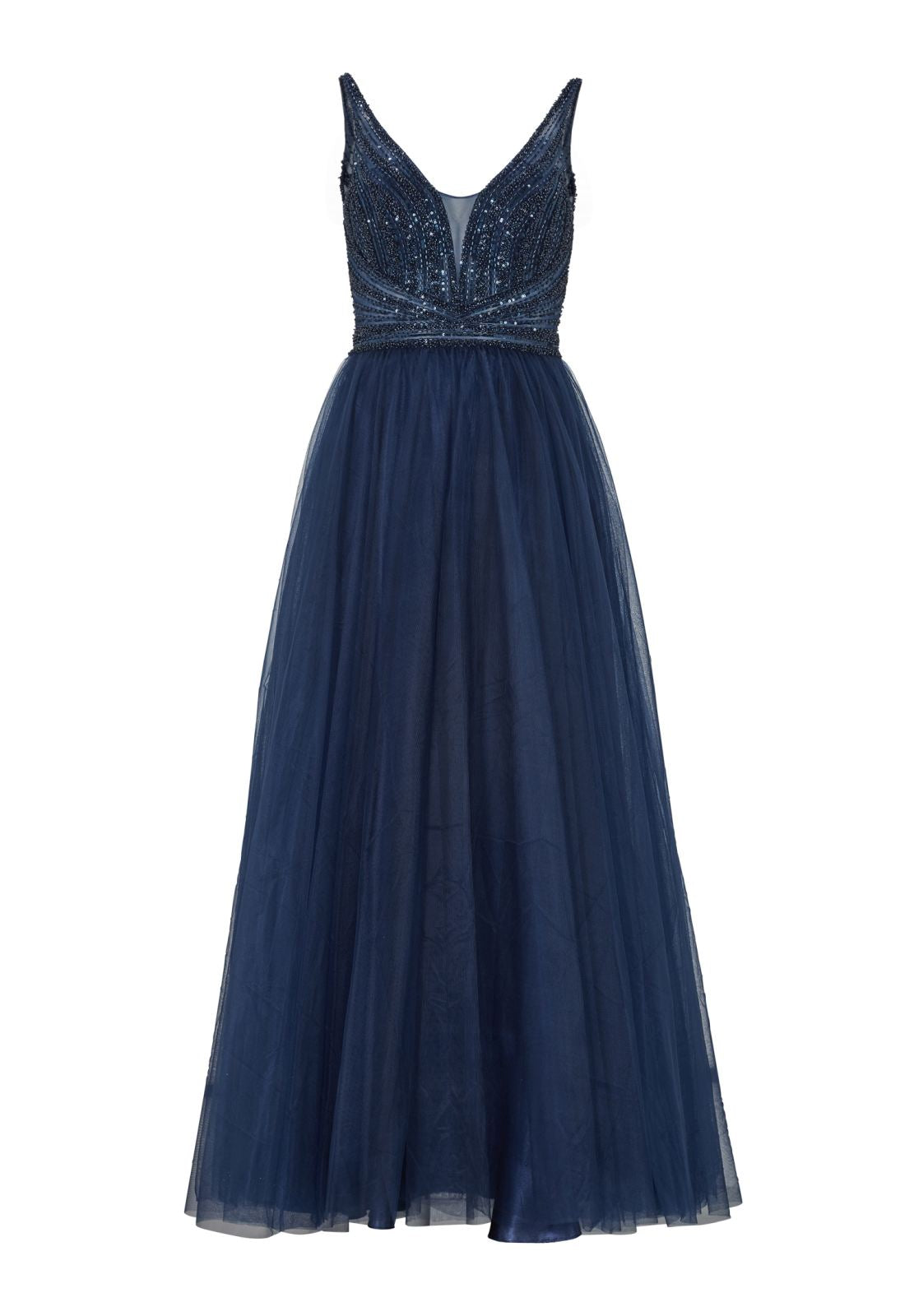 Lange Tüllrobe mit Netzeinsatz