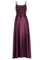 Satin-Abendkleid mit Gehschlitz