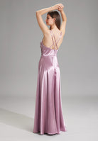Satin-Abendkleid mit Gehschlitz
