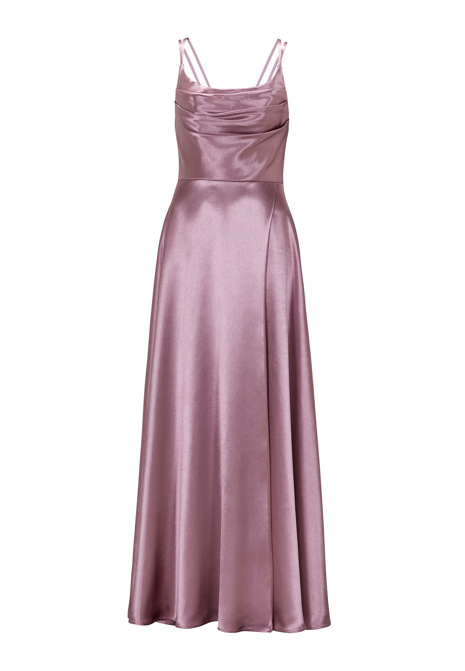 Satin-Abendkleid mit Gehschlitz
