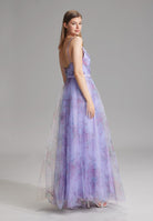 Tüllrobe mit floralem Allover-Print