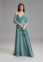 Zarte Chiffon-Stola im geraden Schnitt deep slate