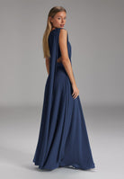 One-Shoulder-Maxikleid aus nachhaltigem Chiffon