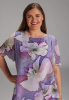 Blumig bedrucktes Chiffon-Kleid