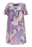 Blumig bedrucktes Chiffon-Kleid