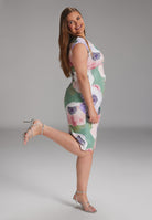 Scuba-Kleid mit Blumenprint soft green multi