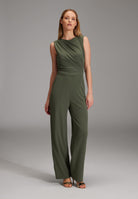 Jumpsuit aus Jersey Crêpe mit Drapierung summernight green