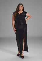 Abendkleid aus glitzerndem Jersey