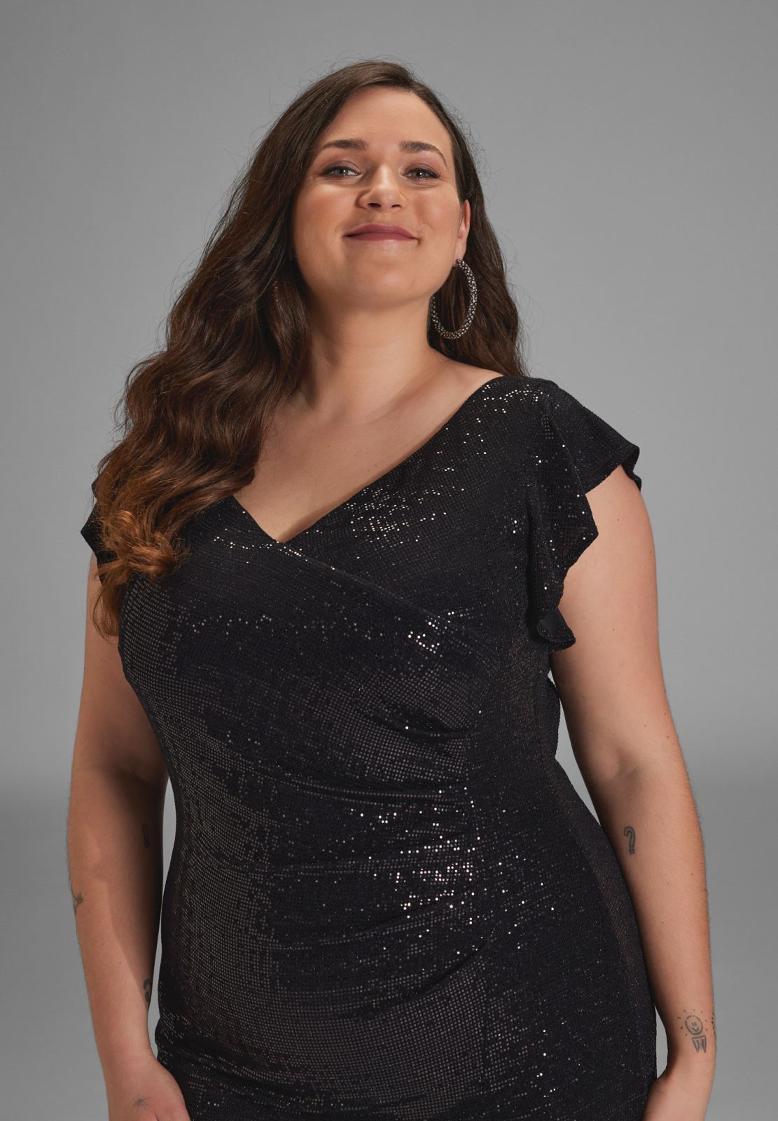 Abendkleid aus glitzerndem Jersey