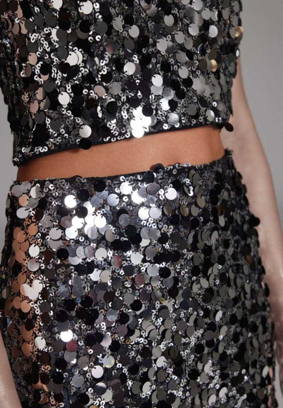 Bleistiftrock mit großen Pailletten