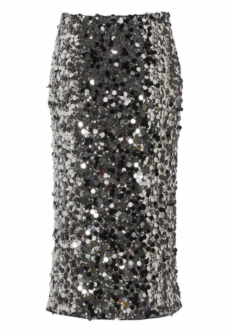 Bleistiftrock mit großen Pailletten