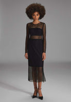 Midi Kleid aus feiner Spitze mit Transparenz black