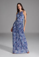 Abendkleid aus bedrucktem Plissee Jersey