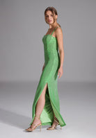 Abendkleid aus glitzerndem Jersey mit Rückendetail