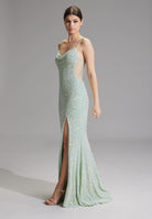 Slipdress mit transparenter Rückenpartie