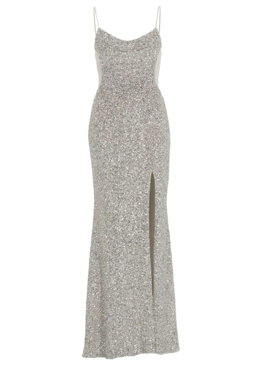 Slipdress mit transparenter Rückenpartie