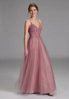 Tüll-Abendkleid mit Spitzenstickerei