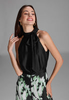 Jumpsuit mit Schluppenblusen Top und Druck Hose