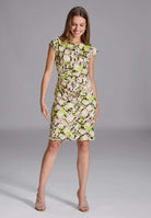 Etui Kleid aus Scuba mit Animal Print apple green black