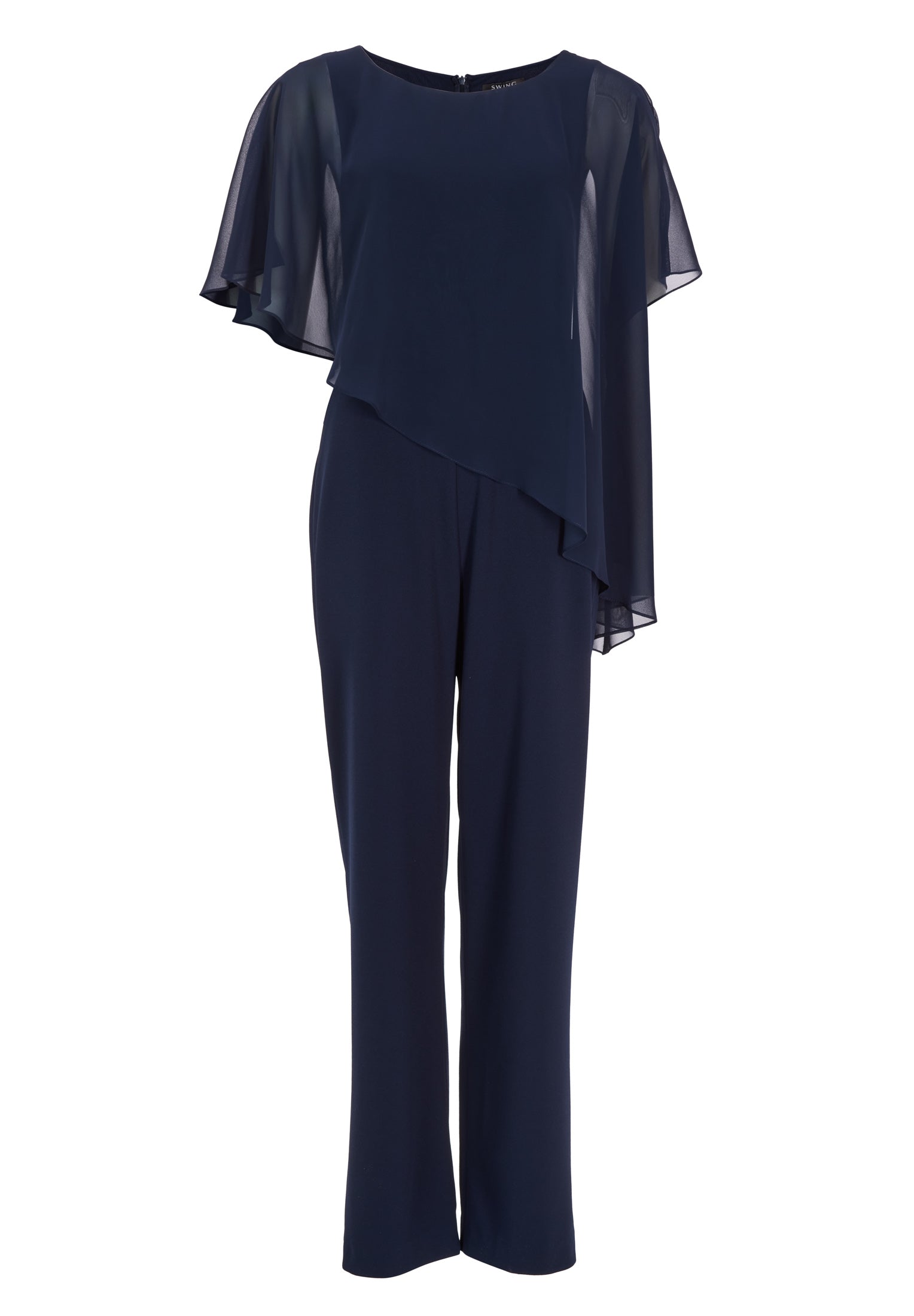 Jumpsuit aus Crepe Jersey mit Chiffon Überwurf