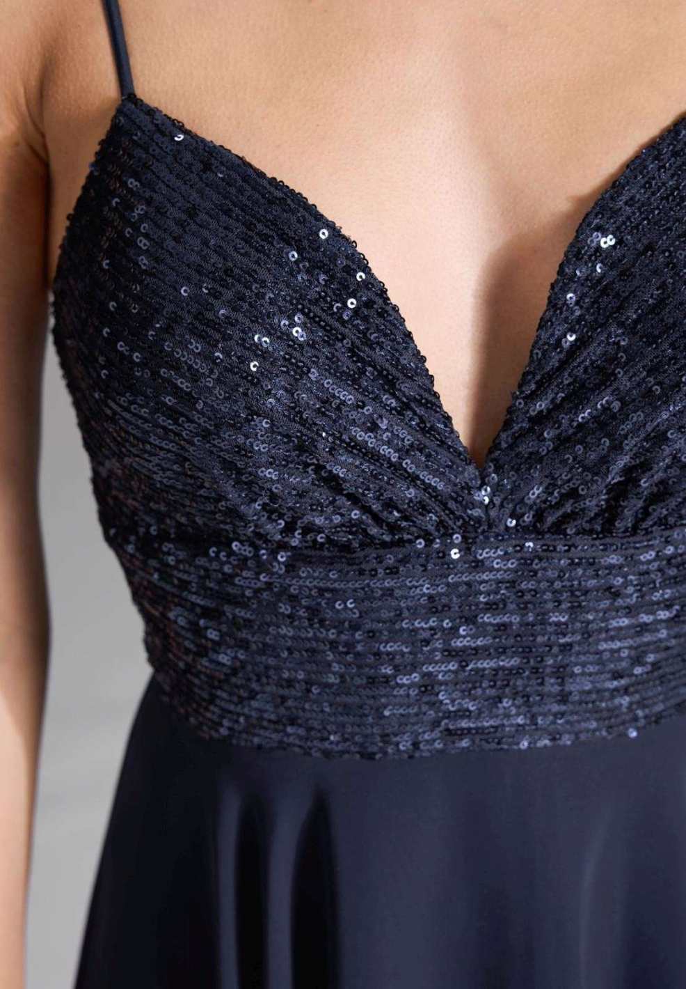 Abendkleid mit Schnür-Oberteil aus Paillette