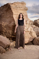 Jumpsuit mit weiter Hose in Animal Print black leo print