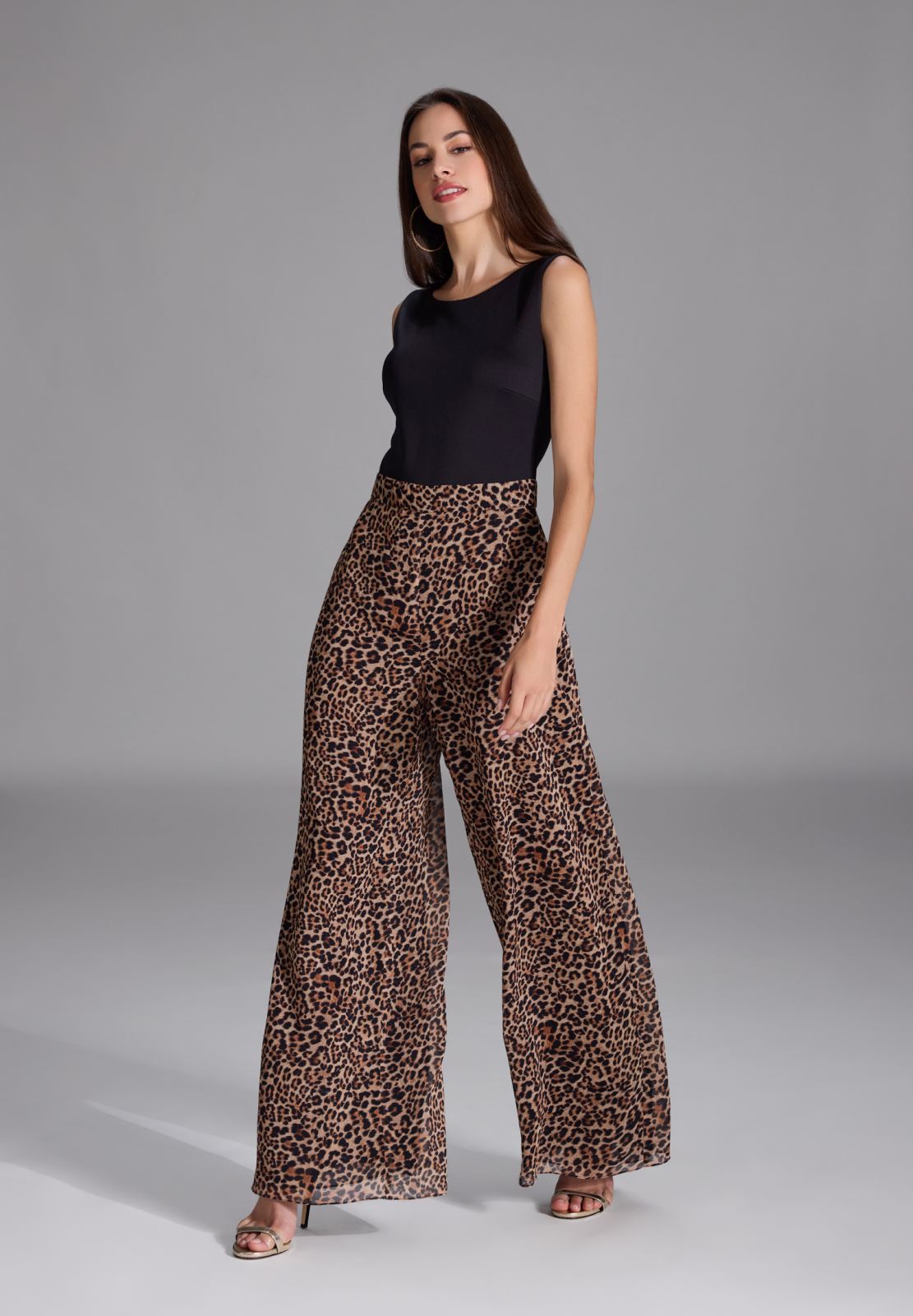 Jumpsuit mit weiter Hose in Animal Print