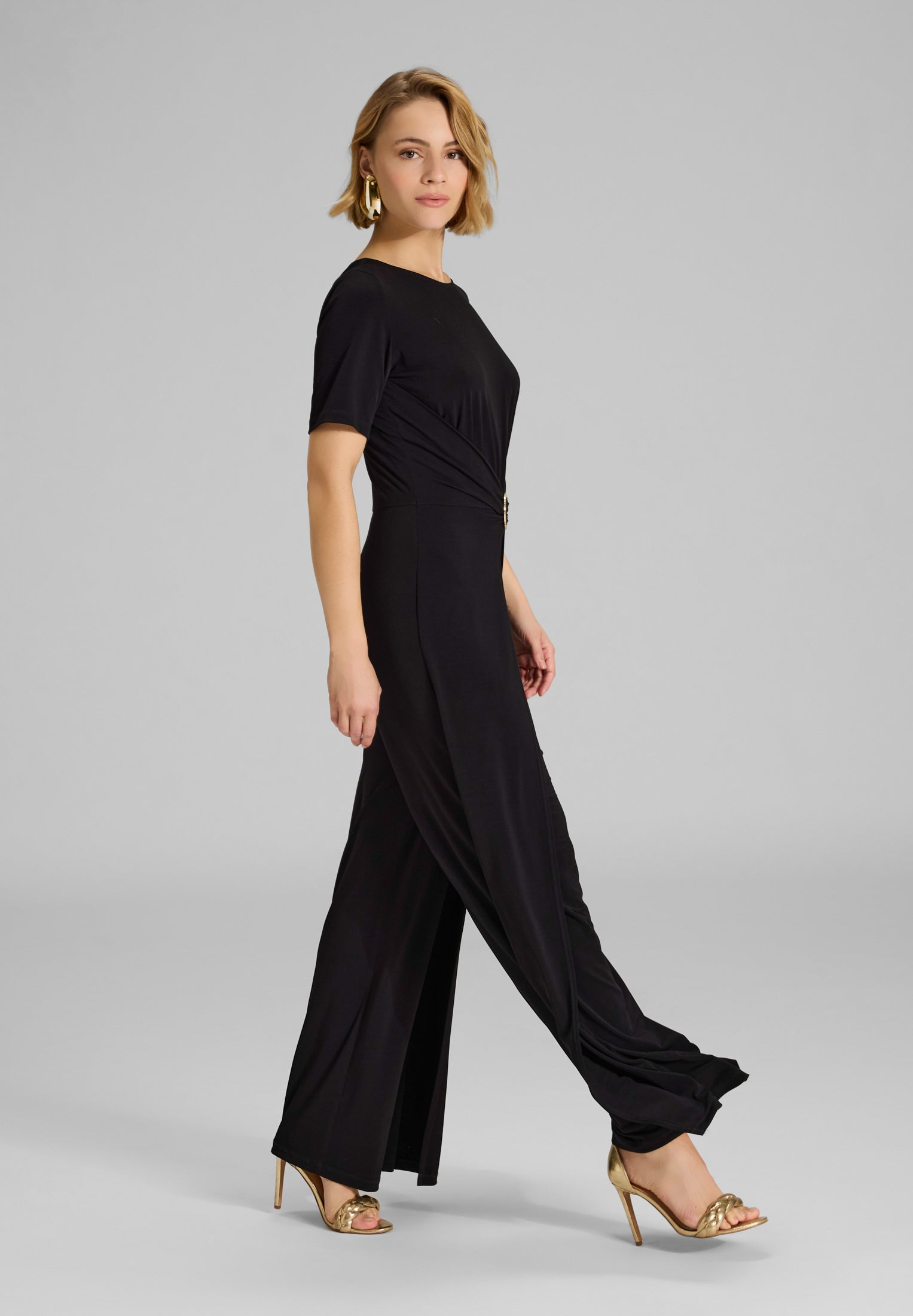 Jumpsuit aus Jersey mit Zierschnalle