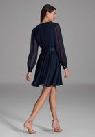 Cocktailkleid aus Chiffon mit Satin Kanten