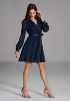 Cocktailkleid aus Chiffon mit Satin Kanten