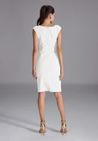 Etui Kleid aus Crepe Jersey mit Drapierung