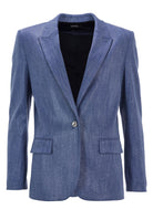 Oversized Blazer aus glänzendem Denim