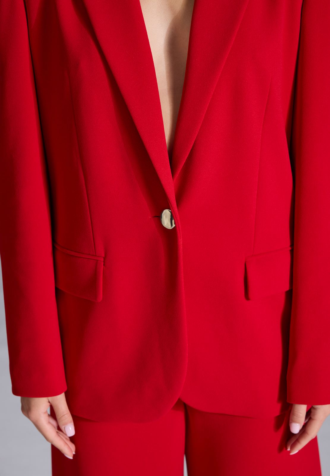 Weite Palazzo Pant aus Crepe Jersey mit Taschen