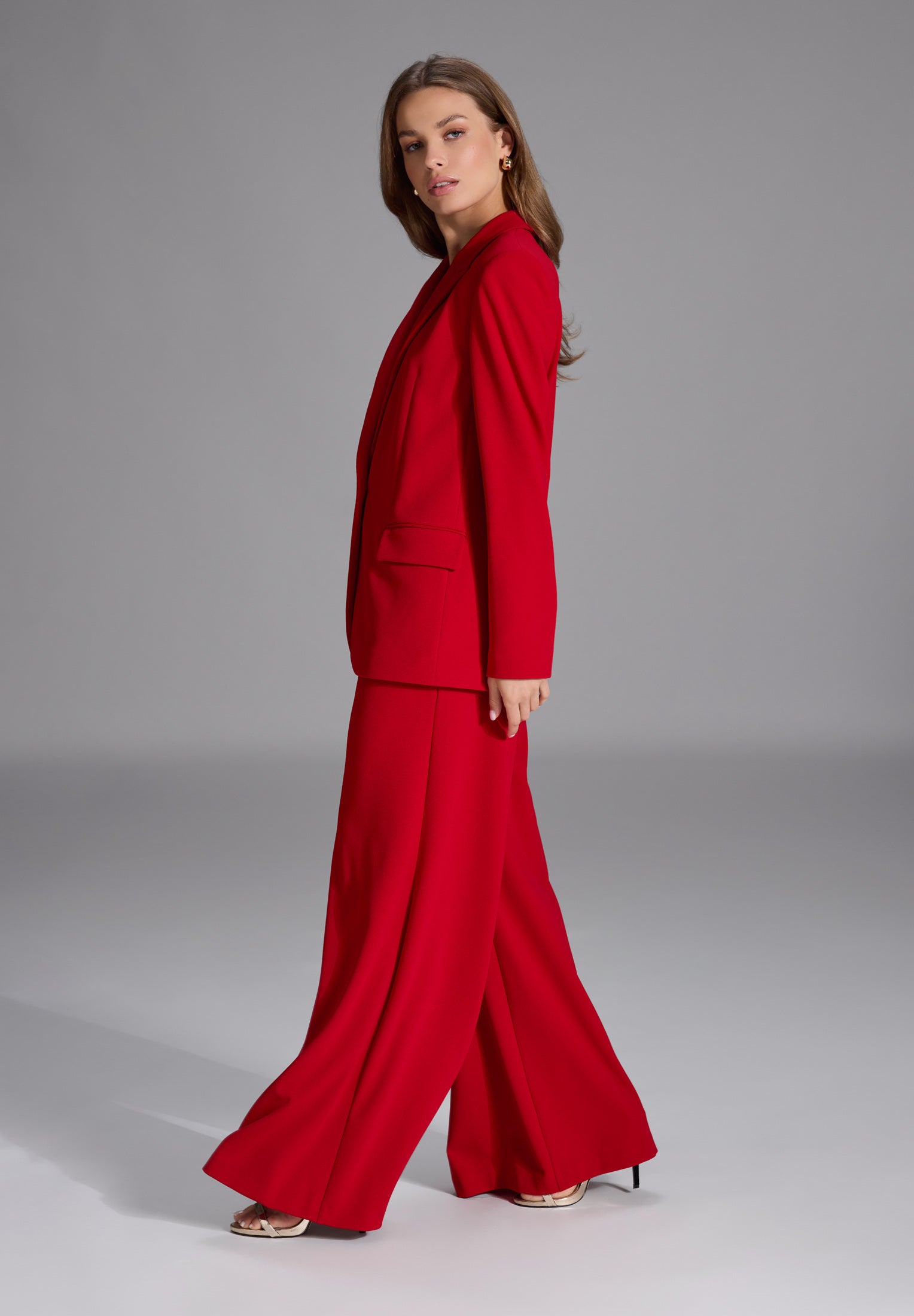 Weite Palazzo Pant aus Crepe Jersey mit Taschen