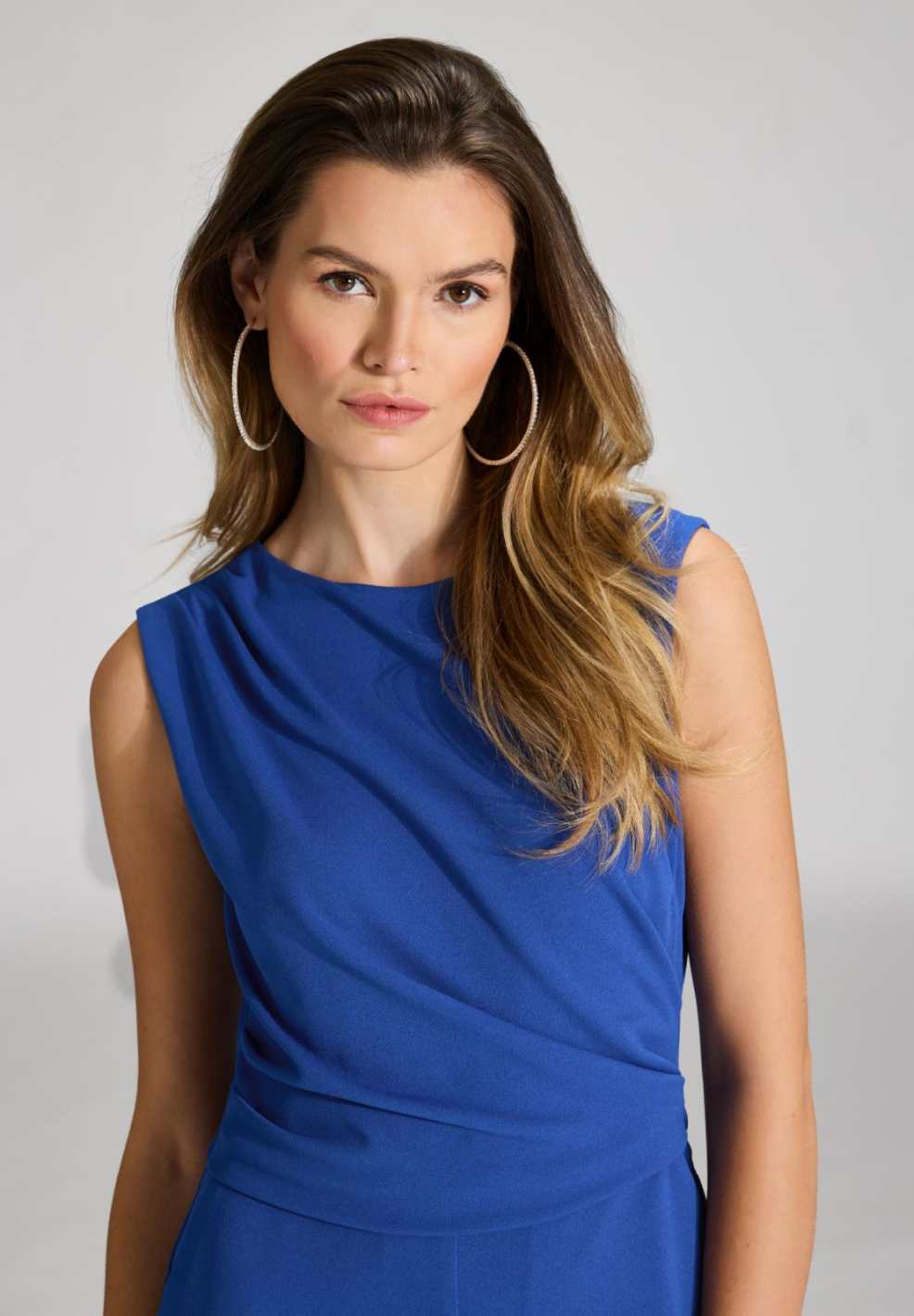 Jumpsuit aus Crepe Jersey mit Drapierung