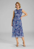 Plissiertes Kleid mit Metallicfäden navy future blue