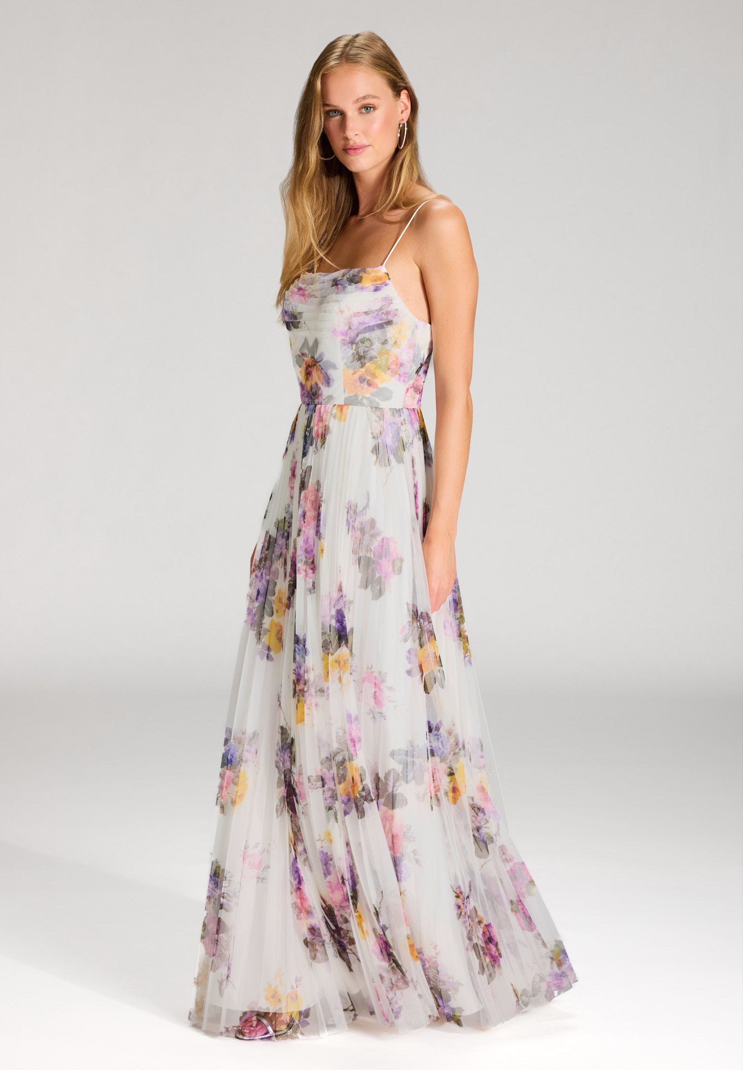 Printkleid mit plissiertem Rock