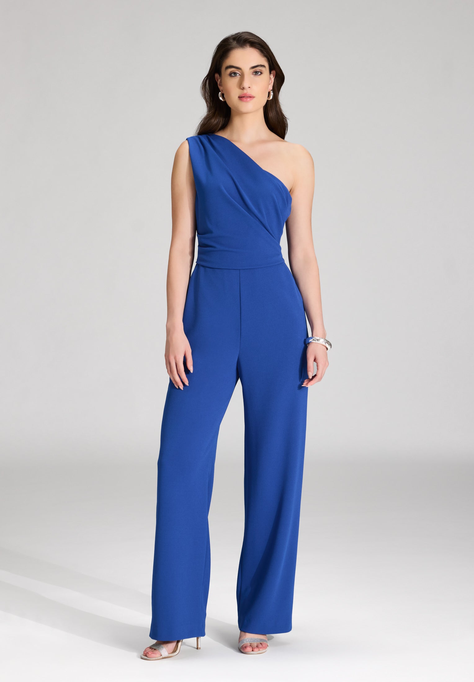 One-Shoulder Jumpsuit aus Crepe Jersey mit Drapierung